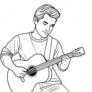 Zach Bryan Spiller Guitar Farvelægningsside | Zach Bryan malebog