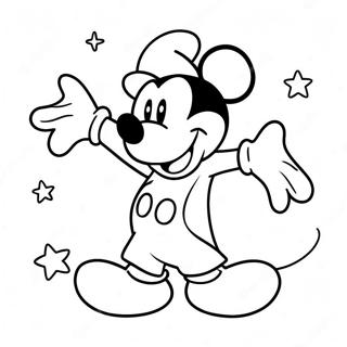 Magisk Troldmand Mickey med Stjerner Malebog | Troldmand Mickey malebog