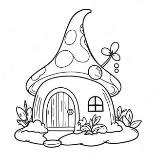 Fantastisk Gnomes Hus med Blomster Farvelægningsside | Gnomes Hus malebog