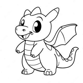 Sød Dragonite flyvende farvelægningsside | Dragonite malebog