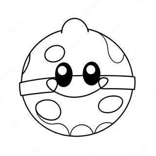 Sød Pokeball med Glad Ansigt Malebog | Pokebold malebog