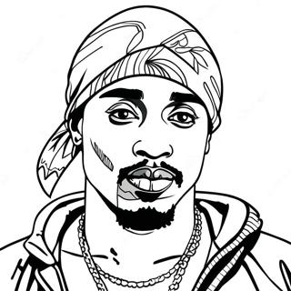 Tupac Shakur farvelægningsside | Tupac malebog
