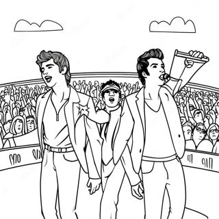 Farverig Jonas Brothers Koncertscene Malebog | Jonas Brødre malebog