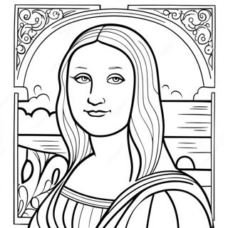Mona Lisa Klassisk Portræt Malebog | Mona Lisa malebog