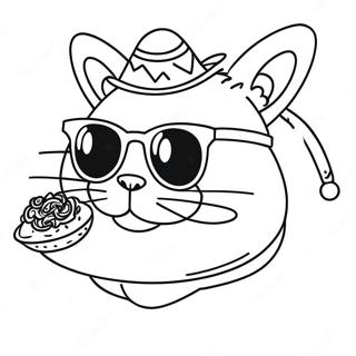 Sjov Taco Kat med Solbriller Malebog | Taco Kat malebog