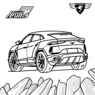 Lamborghini Urus Racing Farvelægningsside | Lamborghini Urus malebog