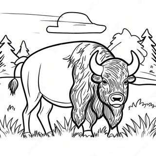 Majestætisk Bison i Yellowstone Malebog | Yellowstone malebog