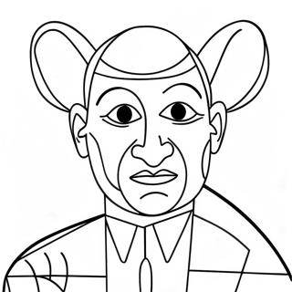 Kubistisk Pablo Picasso Farvelægningsside | Pablo Picasso malebog