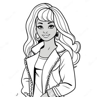 Sort Barbie Fashionista Farvelægningsside | Sort Barbie malebog