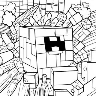 Minecraft TNT Blok Farvelægningsside | Minecraft TNT malebog