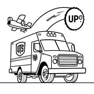 UPS Leveringslastbil Farvelægningsside | UPS malebog