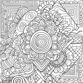 Hmong Traditionelle Mønstre Farvelægningsside | Hmong malebog