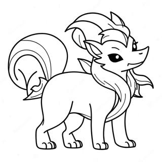 Ninetales med Ildfuld Hale Malebog | Ninetales malebog