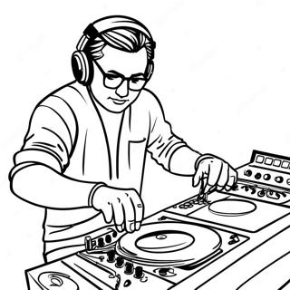 DJ Mixing Musik Farvelægningsside | DJ malebog