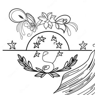 Honduras nationalflag farvelægningsside | Honduras malebog