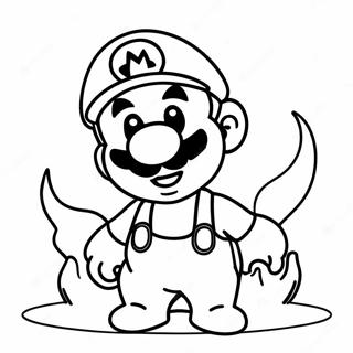 Farvelægningsside med Fire Mario | Fire Mario malebog