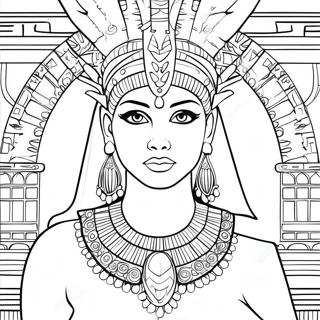 Cleopatra Royal Portræt Farvelægningsside | Cleopatra malebog
