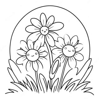 Påskeblomster farvelægningsside | Påskeblomster malebog