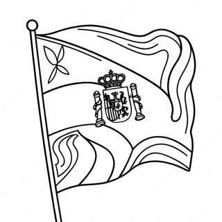 Spanien flag farvelægningsside | Spanien Flag malebog