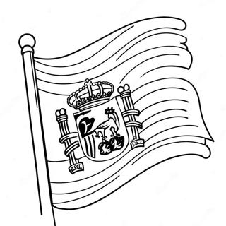 Vibrerende Spanien flag farvelægningsside | Spanien Flag malebog