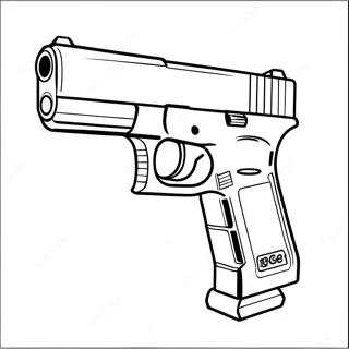 Glock med Lyddæmper Farvelægningsside | Glock malebog