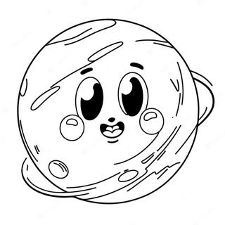 Sød Pluto Planet Farvelægningsside | Pluto Planet malebog
