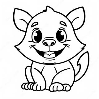 Sød Tasmanian Devil med et smil farvelægningsside | Tasmanian Devil malebog