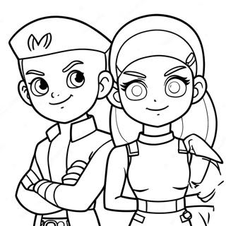 Jessie og James Team Rocket farvelægningsside | Team Rocket malebog