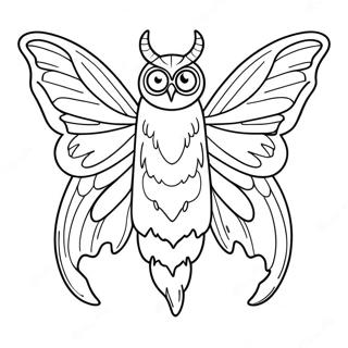 Mothman Mytisk Væsen Farvelægning | Mølmand malebog