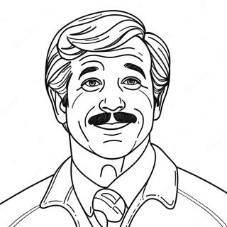 Ted Lasso med et Fantasifuldt Smil Farvelægning | Ted Lasso malebog