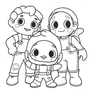 Farverige Kidcore Figurer Malebog | Kidcore malebog