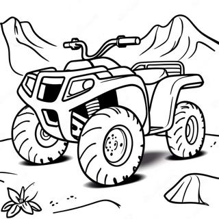 Firehjulers off-road eventyr farvelægningsside | Fire Hjul malebog