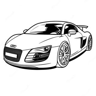Audi R8 Racing på banen farvelægningsside | Audi R8 malebog
