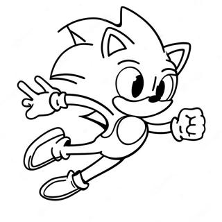 Sonic løber hurtigt farvelægningsside | Vektor Sonic malebog