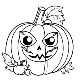 Skræmmende Samhain græskar farvelægningsside | Samhain malebog