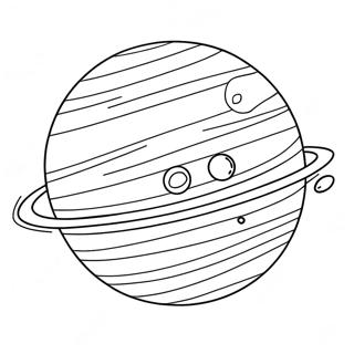Uranus med Ringe Farvelægningsside | Uranus malebog