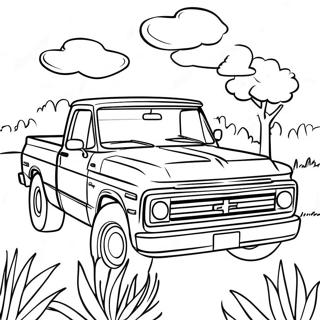 Chevy C10 klassisk lastbil farvelægningsside | Chevy C10 malebog