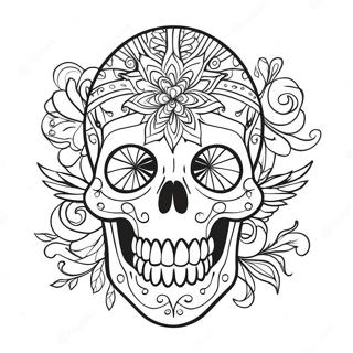 Goth tatovering kranium farvelægningsside | Goth Tattoo malebog