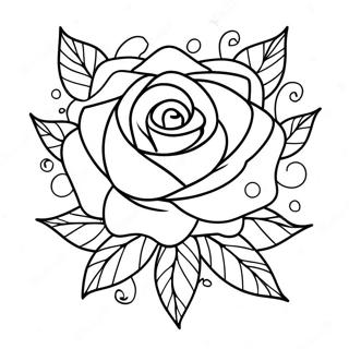 Gothisk rose tatovering farvelægningsside | Goth Tattoo malebog