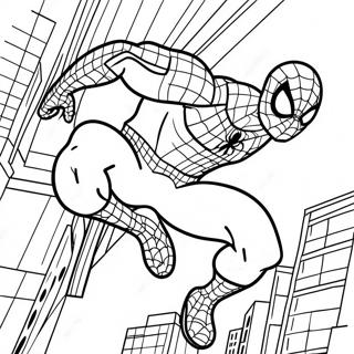 Spiderman 2 actionpose farvelægningsside | Spiderman 2 malebog