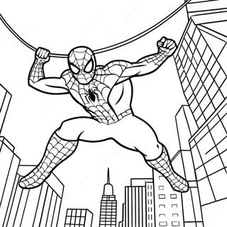 Spiderman 2 svinger gennem byen farvelægningsside | Spiderman 2 malebog
