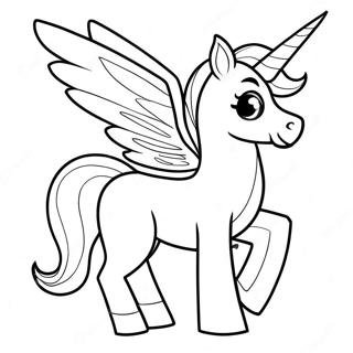 Farvelægningsside med pegacorn | Pegacorn malebog