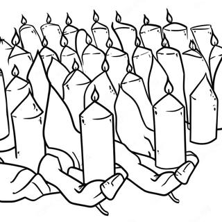 Stearinlys Tænding Holocaust Mindeside Farvelægningsside | Holocaust Erindring malebog