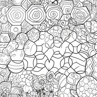 Hexagon mønster farvelægningsside | Hexagon malebog
