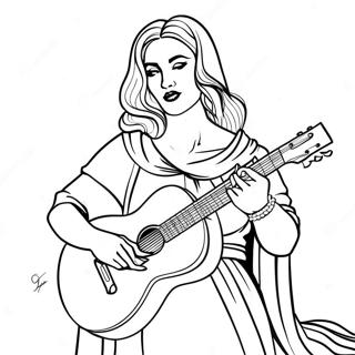 Madonna med Guitar Malebog | Madonna malebog