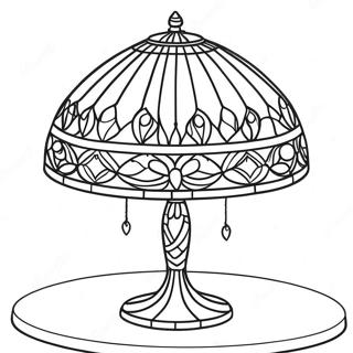 Elegant Tiffany lampe farvelægningsside | Tiffany malebog