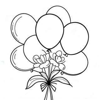 Farverig Ballon Buket Malebog | Ballon malebog
