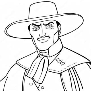 Zorro med sin ikoniske maske farvelægningsside | Zorro malebog