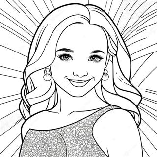 Dove Cameron i glitrende kjole farvelægningsside | Dove Cameron malebog