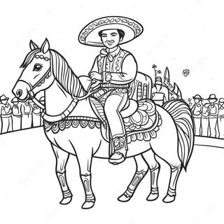 Farverig Charro Dage Parade Farvelægningsside | Charro Dage malebog